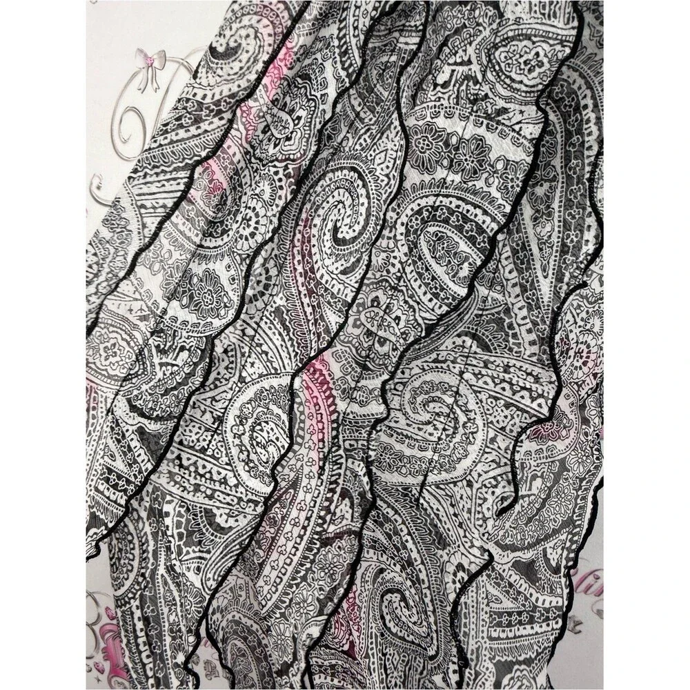 Scarf Lightweight Black & white Paisley Scarf for Women